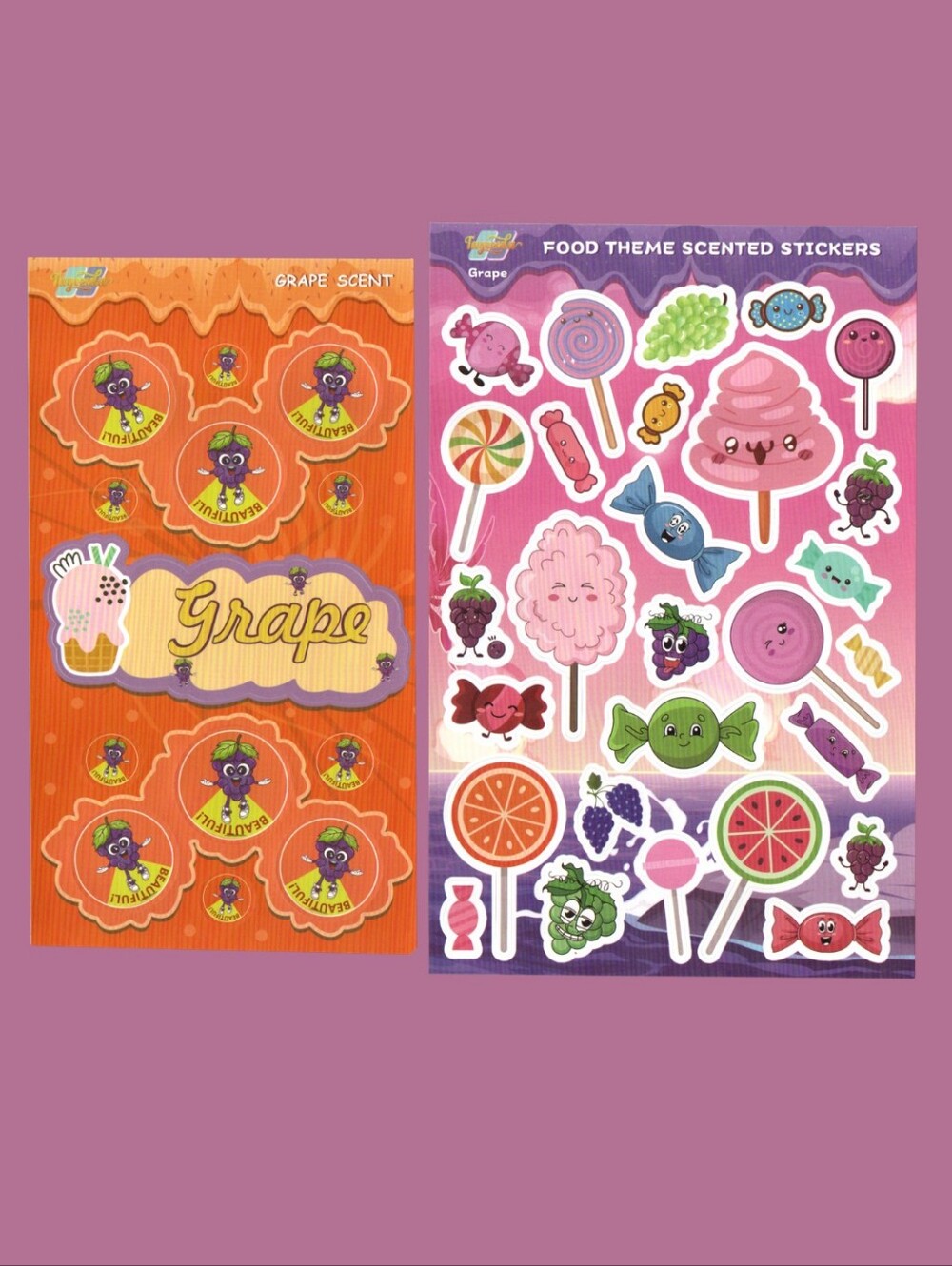 Modern Grape Scented Scratch n' Sniff Stickers 2 Sheets